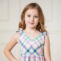 Hope & Henry Toddler Girls Sleeveless Bow Shoulder Swing Dress