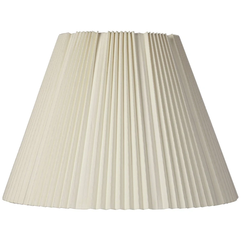 Springcrest Eggshell Pleated Large Empire Lamp Shade 9" Top x 17" Bottom x 11.75" High x 12.25" Slant (Spider) Replacement with Ha