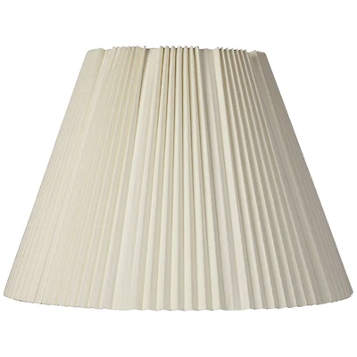 Springcrest Eggshell Pleated Large Empire Lamp Shade 9" Top x 17" Bottom x 11.75" High x 12.25" Slant (Spider) Replacement with Ha