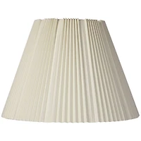 Springcrest Eggshell Pleated Large Empire Lamp Shade 9" Top x 17" Bottom x 11.75" High x 12.25" Slant (Spider) Replacement with Ha