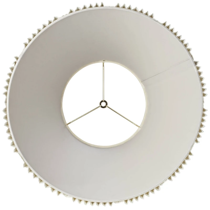 Springcrest Eggshell Pleated Large Lamp Shade 9.5" Top x 19" Bottom x 13" High (Spider) Replacement with Harp and Finial