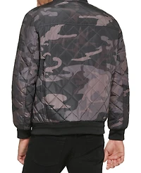 Calvin Klein Men's Quilted Baseball Jacket with Rib-Knit Trim