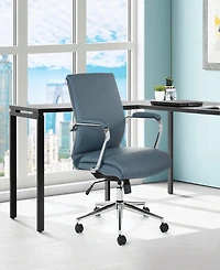 Office Star 41.25" Fabric, Chrome Mid Back Manager's Chair