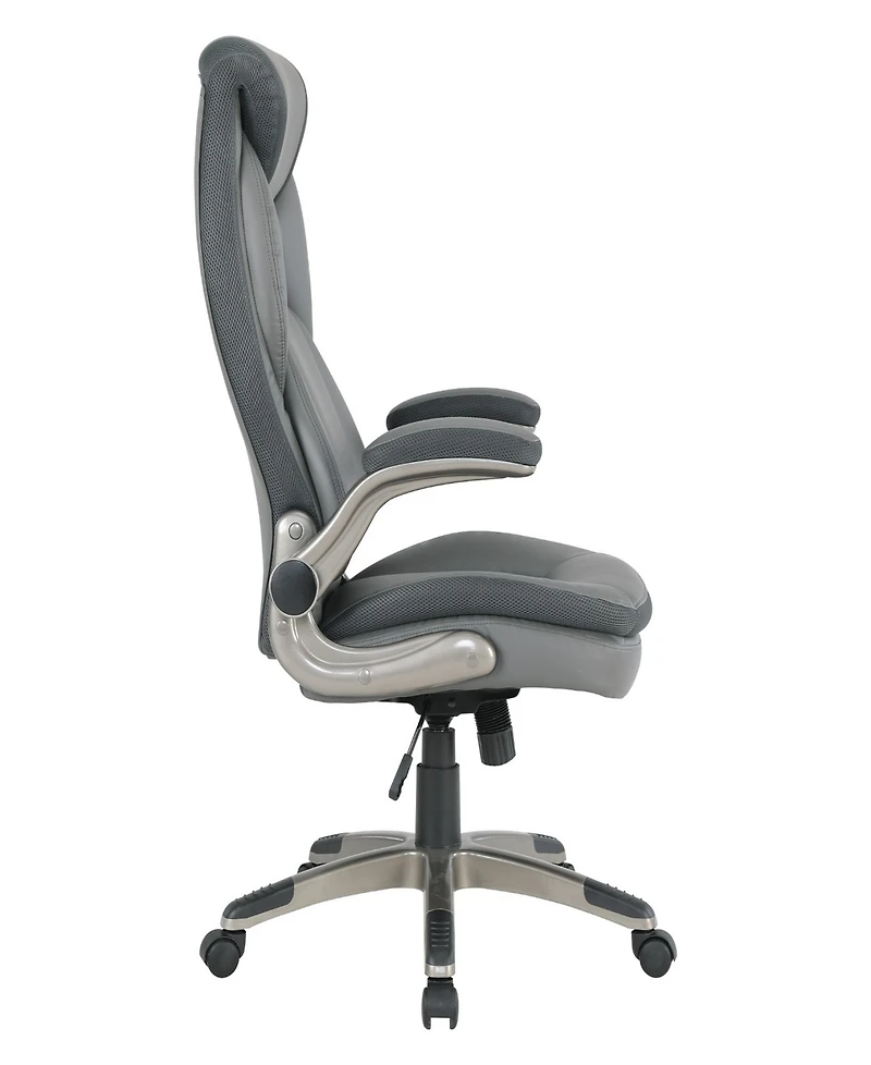 Office Star 49.5" Leather, Nylon Executive Bonded Leather Chair