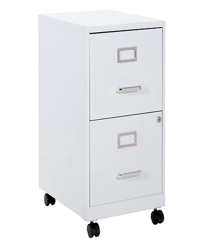 Office Star 26.75" 2 Drawer Mobile Locking Metal File Cabinet