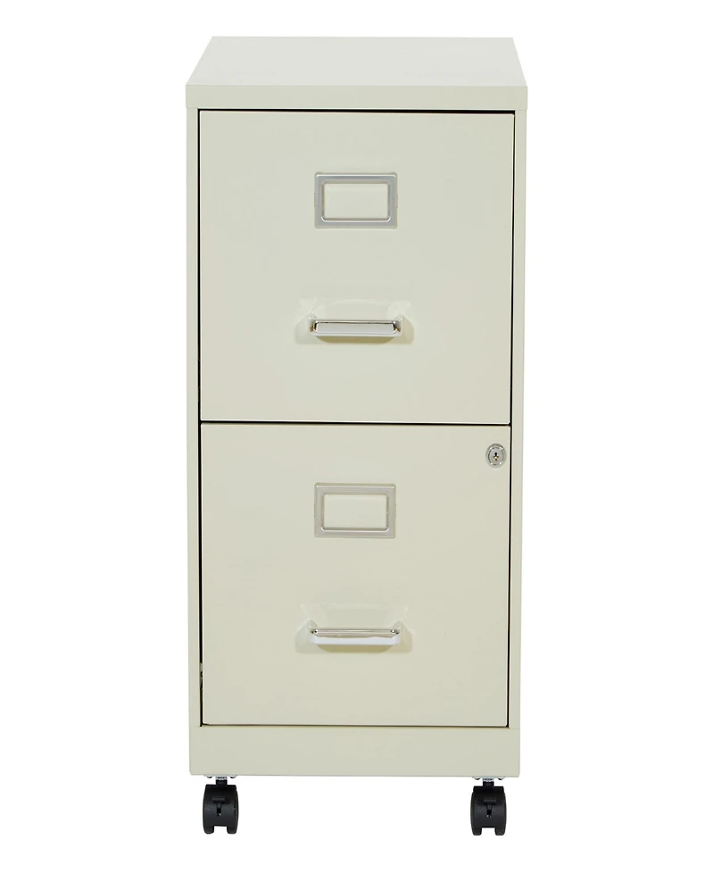 Office Star 26.75" 2 Drawer Mobile Locking Metal File Cabinet