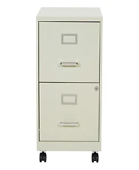 Office Star 26.75" 2 Drawer Mobile Locking Metal File Cabinet