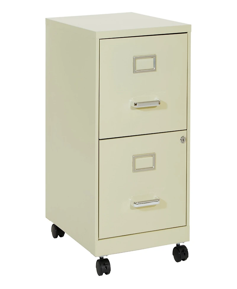 Office Star 26.75" 2 Drawer Mobile Locking Metal File Cabinet