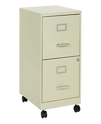 Office Star 26.75" 2 Drawer Mobile Locking Metal File Cabinet