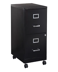 Office Star 26.75" 2 Drawer Mobile Locking Metal File Cabinet