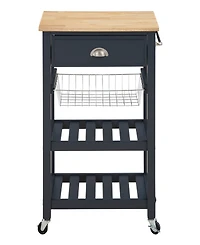 Office Star 33.75" Wood Hampton Kitchen Cart