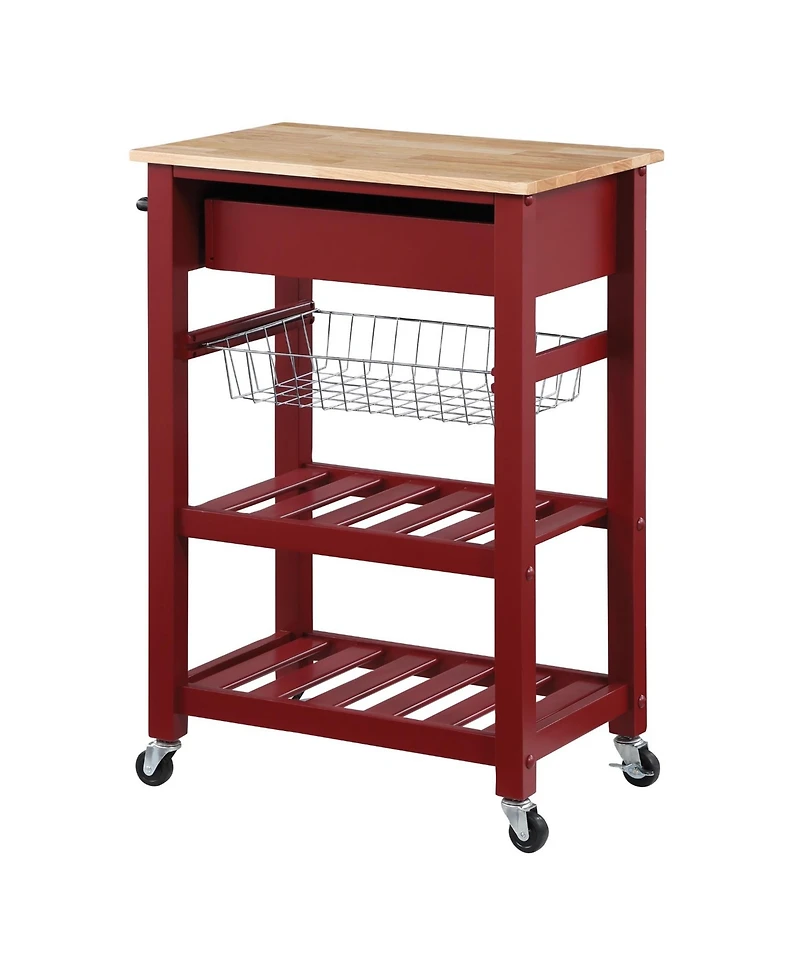 Office Star 33.75" Wood Hampton Kitchen Cart