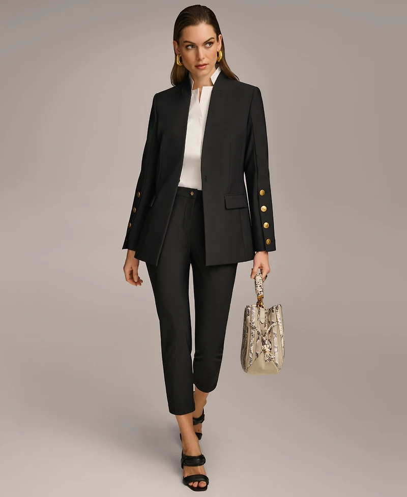 Donna Karan New York Women's Button Sleeve Blazer, Regular & Petite