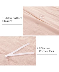 Soft Washed Microfiber Ruffle Duvet Cover Set