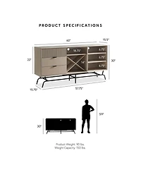 Furniture of America 60" Mdf Sami Composite Wine Rack Buffet