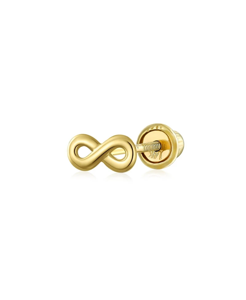Bling Jewelry Petite Minimalist Helix14K Yellow Gold Cartilage Ear Lobe Piercing Symbol Of Love Infinity Stud Earring Daith 1 Piece