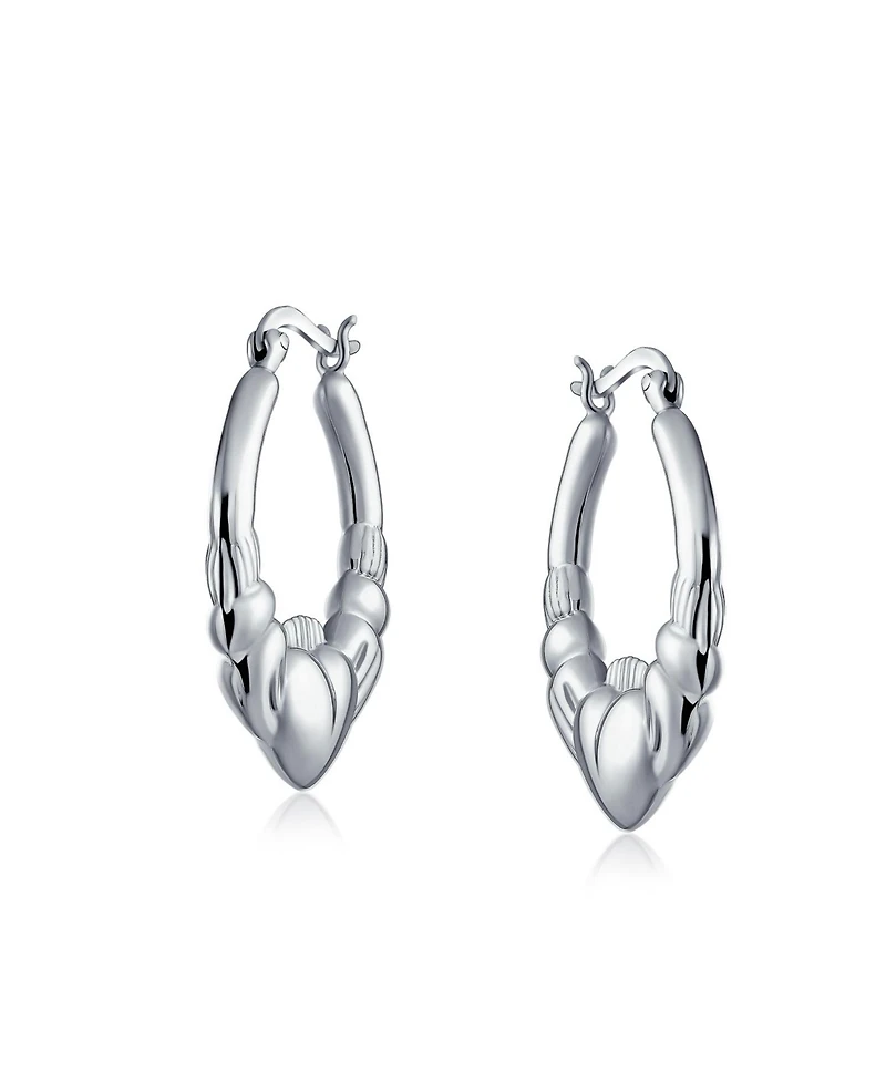 Bling Jewelry Bff Love Lightweight Heart Celtic Irish Friendship Claddagh Hoop Earrings Sterling Silver 1 Inch Diameter