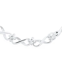 Bling Jewelry Forever Love Solid Figure Eight Love Knot Multi Infinity Chain Link Bracelets Sterling Silver Wrist 7.5 Inch