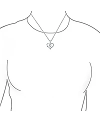 Bling Jewelry Delicate Pave Cubic Zirconia Accent Cz Twisted Ribbon Infinity Love Knot Open Heart Shape Pendant Necklace Sterling Silver