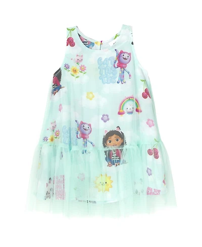 Gabby's Dollhouse Dreamworks Pandy Paws Kitty Fairy Cakey Cat Girls Mesh Dress Toddler| Child