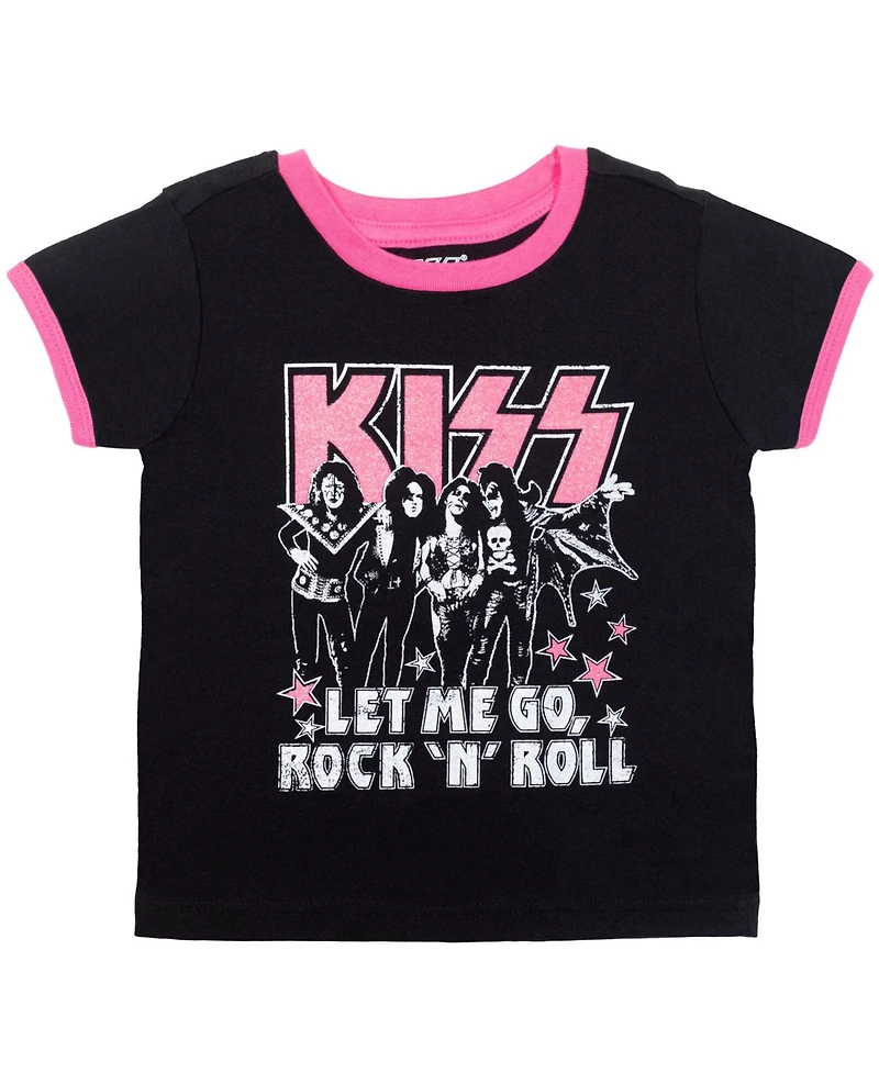 Kiss Rock Band Girls 2 Pack Graphic Short Sleeve T-Shirt Child