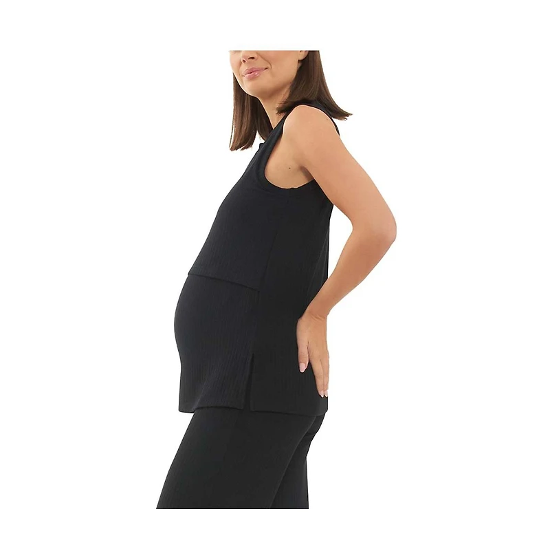 Ripe Maternity Peter Rib Nursing Tank Black