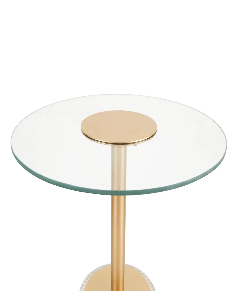 Rosemary Lane 16" x 16" x 22" Acrylic Elevated Base and Gold-Tone Stand Accent Table