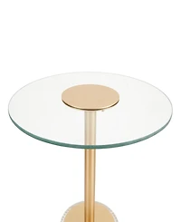 Rosemary Lane 16" x 16" x 22" Acrylic Elevated Base and Gold-Tone Stand Accent Table