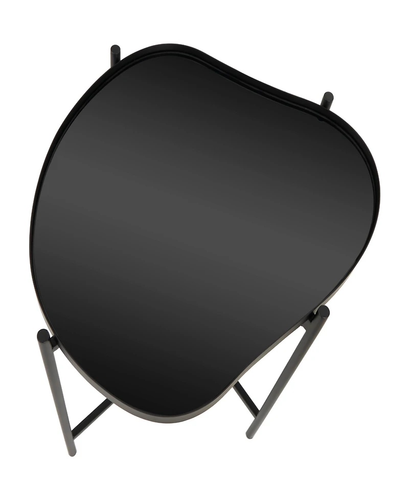 Rosemary Lane 19" x 19" x 21" Metal Abstract Wavy X-Shaped Base Accent Table