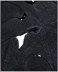 Rosemary Lane 35" x 35" x 18" Teak Wood Geometric Handmade Live Edge Black Metal Base Coffee Table