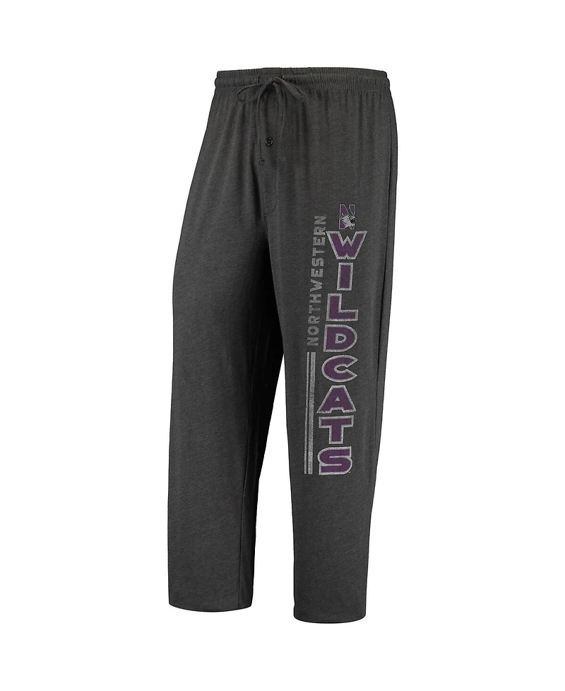Men's Concepts Sport Heathered Charcoal, Purple Distressed Northwestern Wildcats Meter T-shirt and Pants Sleep Set