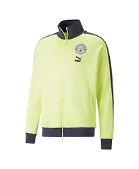 Men's Puma Yellow Manchester City ftblHeritage T7 Raglan Full-Zip Track Jacket