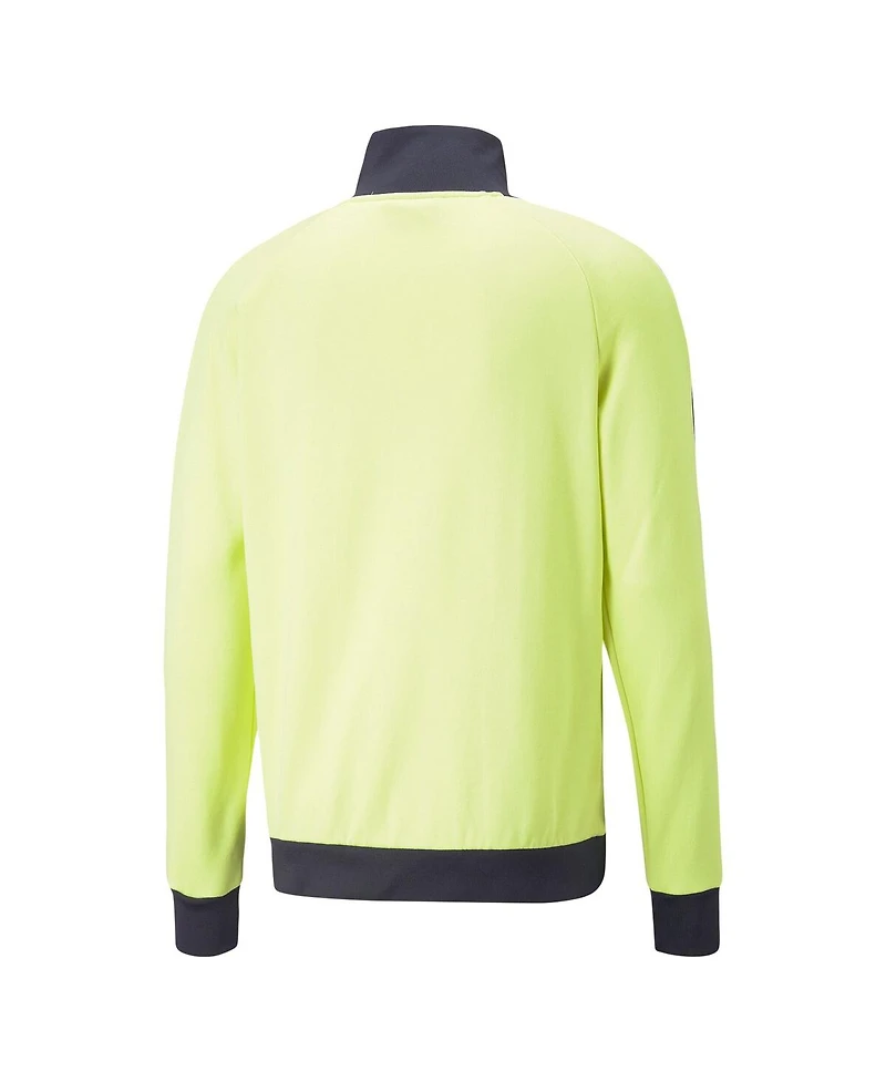 Men's Puma Yellow Manchester City ftblHeritage T7 Raglan Full-Zip Track Jacket