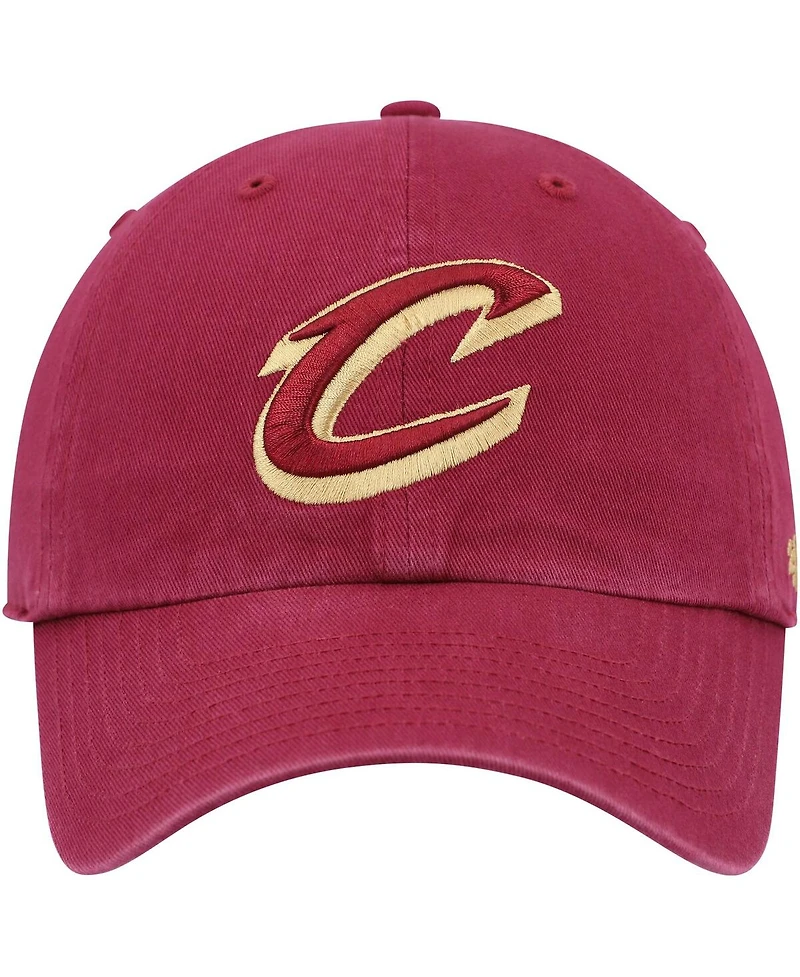 Men's '47 Brand Wine Cleveland Cavaliers Team Logo Clean Up Adjustable Hat