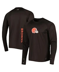 Men's Msx by Michael Strahan Brown Cleveland Browns Interval Long Sleeve Raglan T-shirt