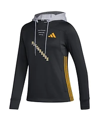 Women's adidas Black Pittsburgh Penguins Refresh Skate Lace Aeroready Pullover Hoodie