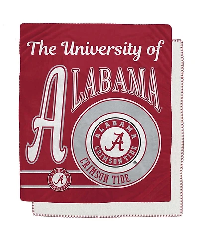 Alabama Crimson Tide 50" x 60" Retro Emblem Flannel Fleece Sherpa Blanket