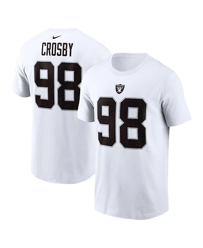 Men's Nike Maxx Crosby White Las Vegas Raiders Player Name and Number T-shirt
