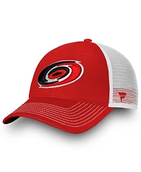 Men's Fanatics Red, White Carolina Hurricanes Slouch Core Primary Trucker Snapback Hat