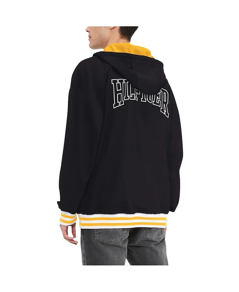 Men's Tommy Hilfiger Black Pittsburgh Steelers Aaron Quarter-Zip Hoodie