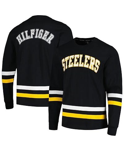 Men's Tommy Hilfiger Black, Gold Pittsburgh Steelers Nolan Long Sleeve T-shirt