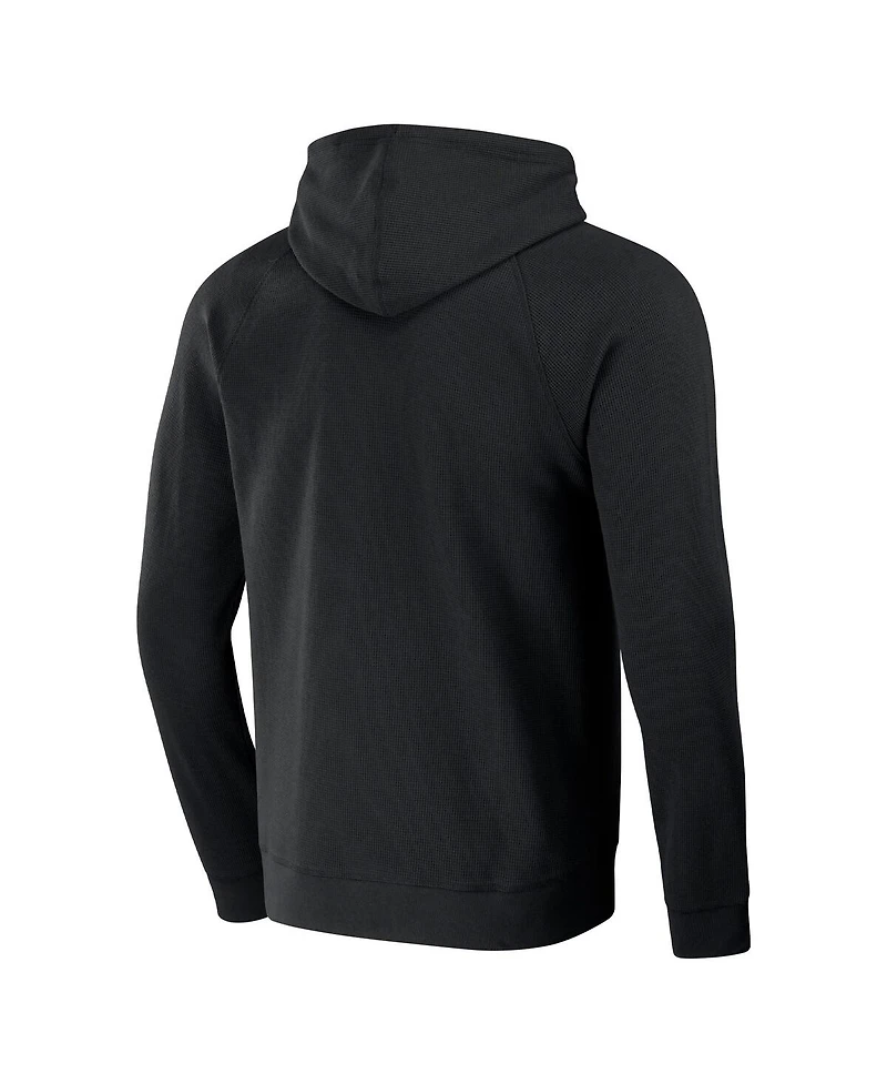 Men's Darius Rucker Collection by Fanatics Black Distressed San Francisco Giants Waffle-Knit Raglan Pullover Hoodie