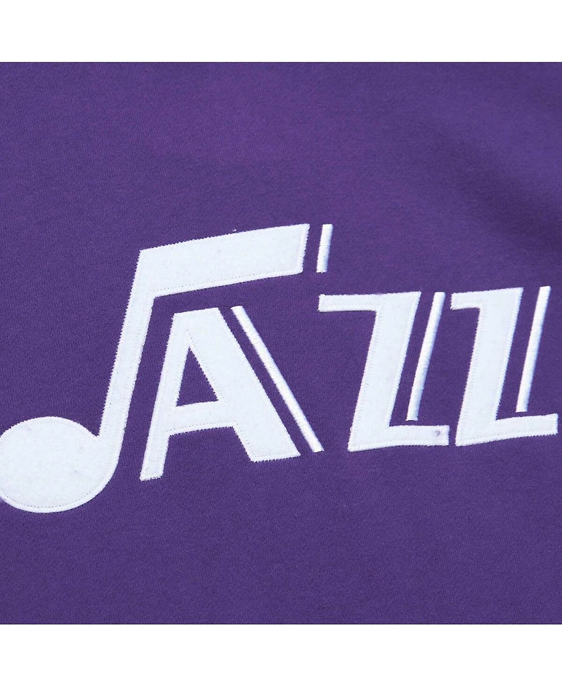 Men's Mitchell & Ness Purple Utah Jazz Hardwood Classics Nights Raglan Pullover Hoodie