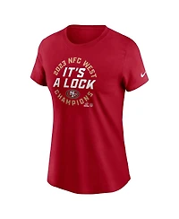Women's Nike Scarlet San Francisco 49ers 2023 Nfc West Division Champions Locker Room Trophy Collection T-shirt