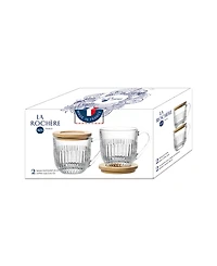 La Rochere Quessant 9 oz. Covered Latte Mug, Set of 2