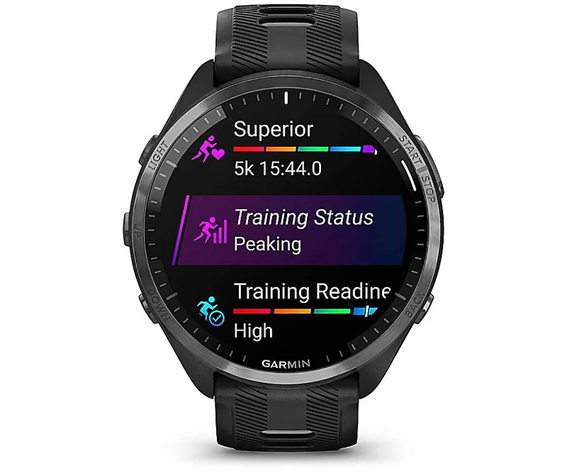 Garmin Garming Titanium Bezel Running Watch With Silicone Carbon Gray Strap Unisex Smartwatch