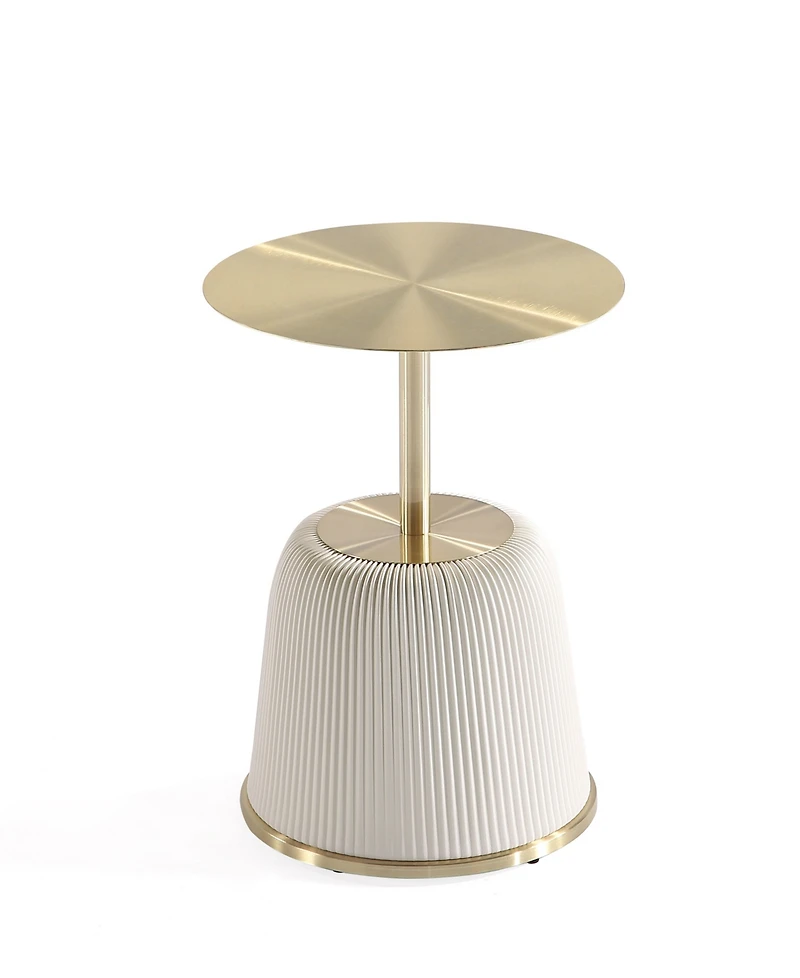 Manhattan Comfort Anderson 2-Piece Leatherette Upholstered End Table Set