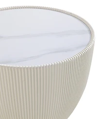 Manhattan Comfort Anderson 2-Piece 18.43" Wide Leatherette Upholstered End Table Set
