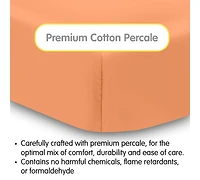 BreathableBaby Cotton Percale Fitted Sheet, For 52" x 28" Crib & Toddler Bed Mattress (2-Pack)