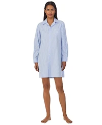 Lauren Ralph Women's Long-Sleeve Roll-Tab His Shirt Sleepshirt